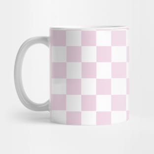 Checkered Pattern - White and Light Pink Mug